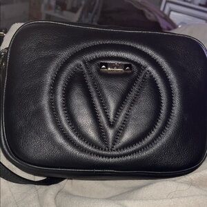 Valentino Black Leather Crossbody Bag
